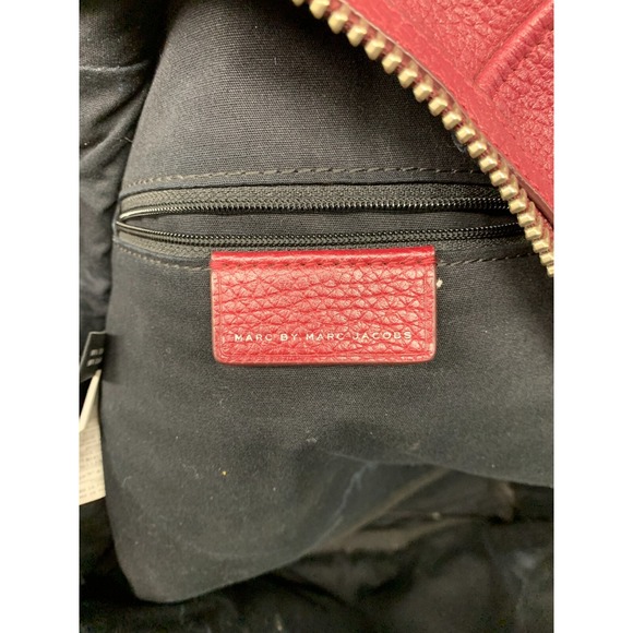Marc by Marc Jacobs Burgundy Biker Grommet Leather Backpack Studded Zip Pocket main image 6